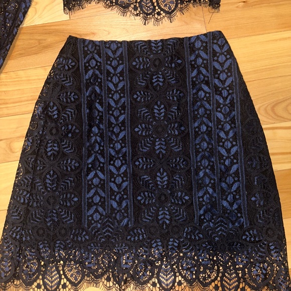 For Love & Lemons navy and black Lyla set top and skirt size xs - Picture 8 of 9